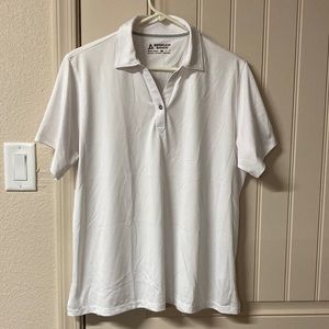 Bermuda Sands White Golf Shirt Top Split Neck Button Collar Short Sleeves  Sz XL